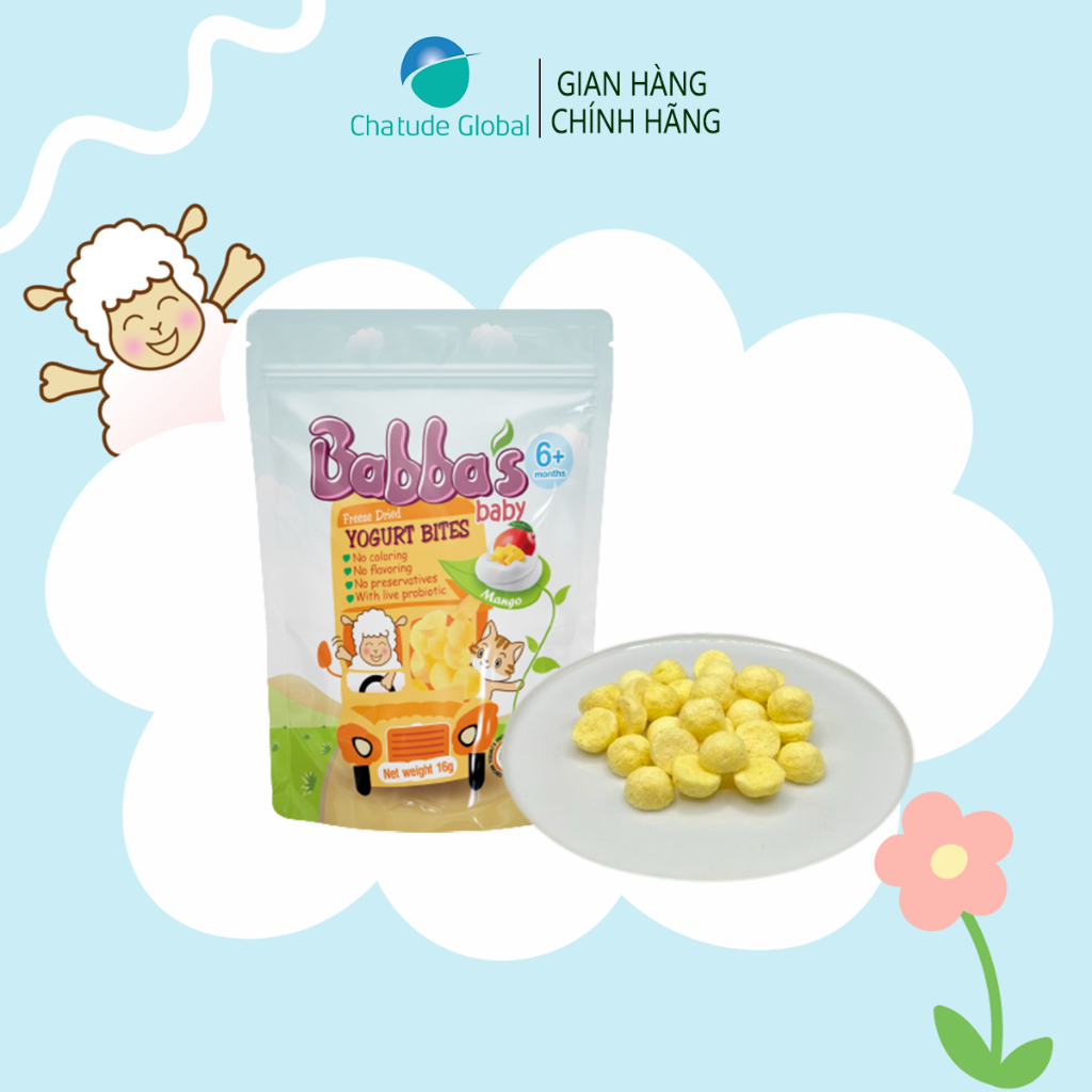 SỮA CHUA SẤY LẠNH BABBA'S BABY CHO BÉ 6M+, 4 VỊ, DỄ TAN