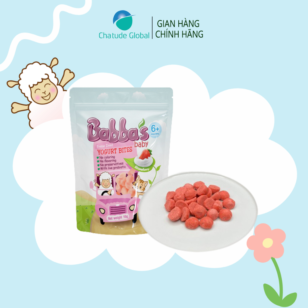 SỮA CHUA SẤY LẠNH BABBA'S BABY CHO BÉ 6M+, 4 VỊ, DỄ TAN