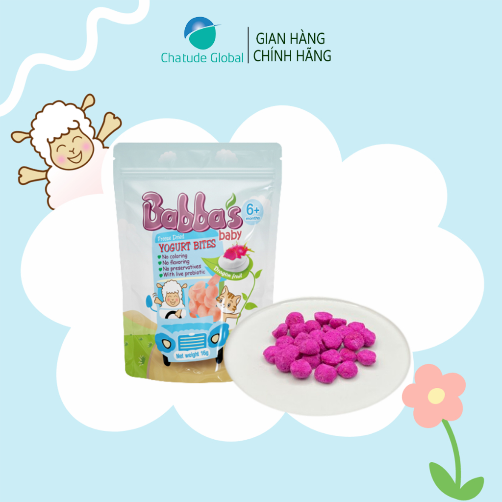 SỮA CHUA SẤY LẠNH BABBA'S BABY CHO BÉ 6M+, 4 VỊ, DỄ TAN