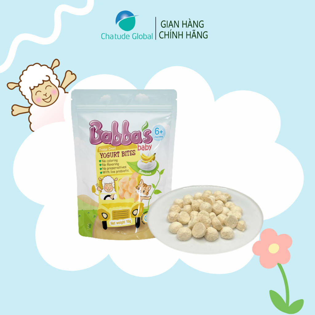 SỮA CHUA SẤY LẠNH BABBA'S BABY CHO BÉ 6M+, 4 VỊ, DỄ TAN