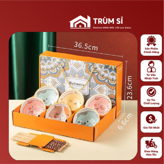Set/Bộ 6 bát ăn cơm hình động vật siêu ngộ nghĩnh và đáng yêu bát ăn dặm cho bé🐣🐷