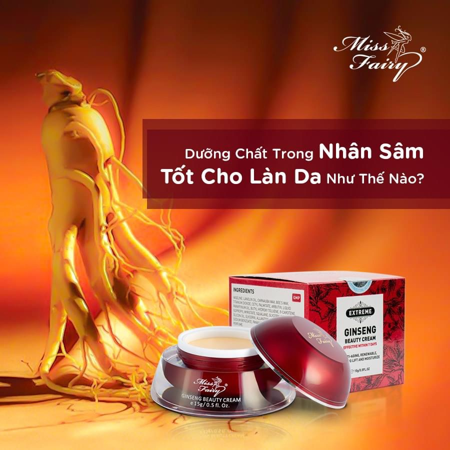 Kem MISS FAIRY Nhân Sâm Đỏ 15g - Dưỡng Trắng - Ngừa Lão Hóa - Xóa Nếp Nhăn - Phục Hồi Tái Tạo Da