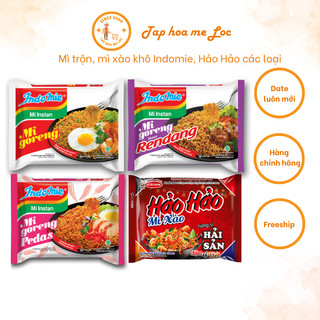   Free ship  Mì trộn mì xào khô Indomie Hảo Hảo hải sản date mới 
