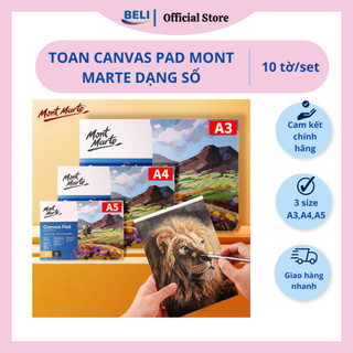 Toan Canvas Pad Mont marte dạng sổ vẽ tranh acrylic sơn dầu size lớn A3-A4-A5