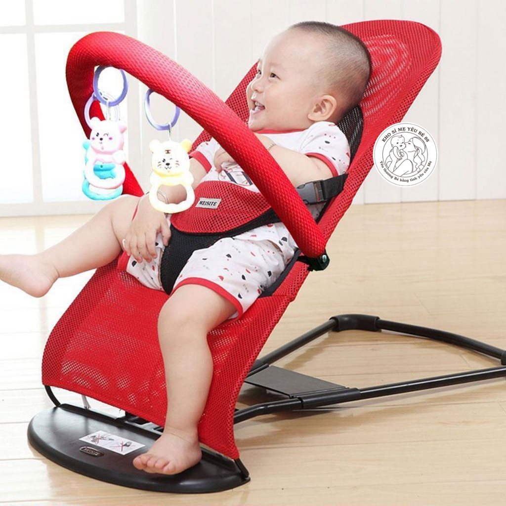 Ghế rung, ghế nhún, có kèm đồ chơi, kiêm ghế bập bênh, ghế tập ngồi an toàn cho bé sơ sinh