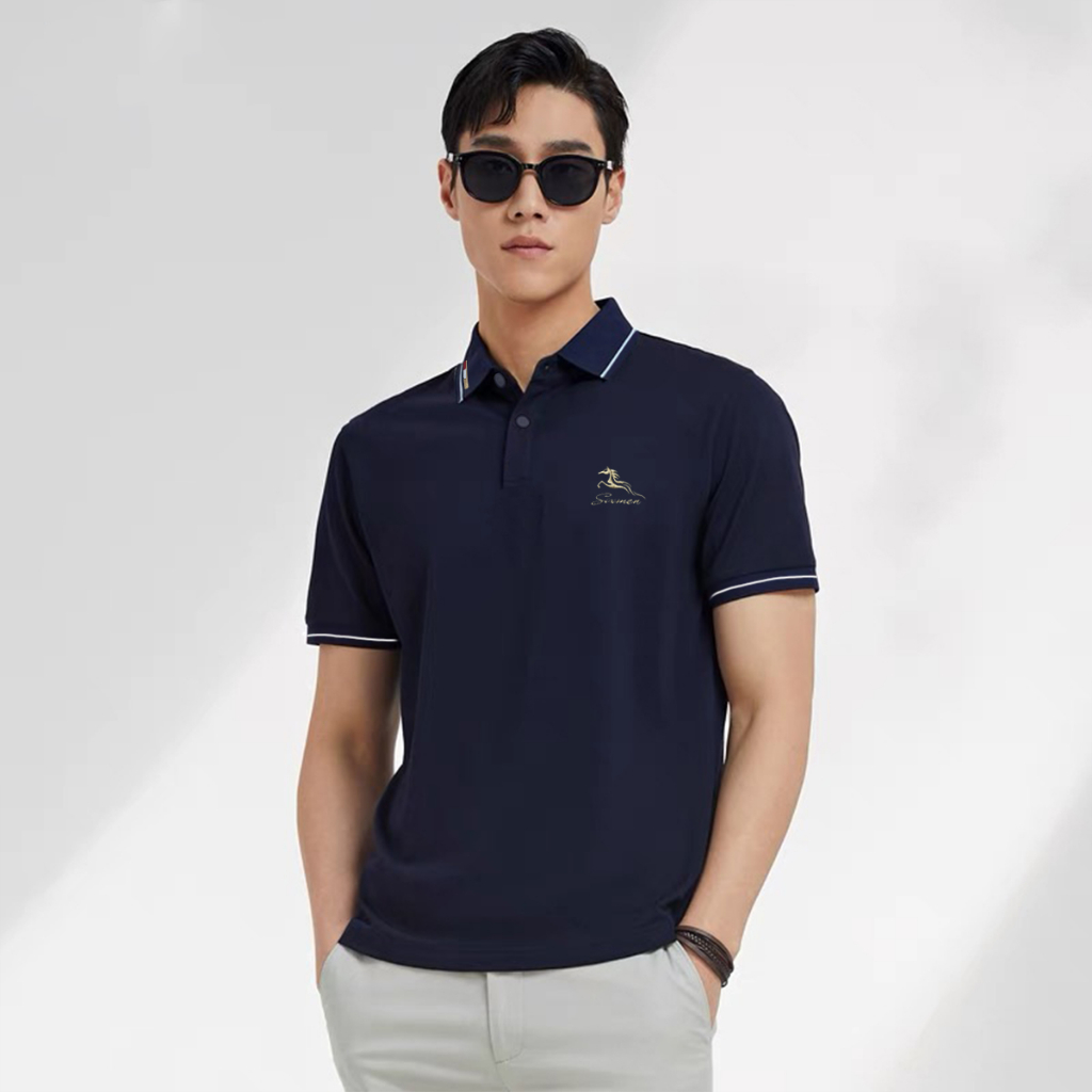 Áo Polo nam cao cấp Thêu  SIXMEN Mã Đáo Thành Công - polo vải cá sấu cotton CVC Feelmax premium