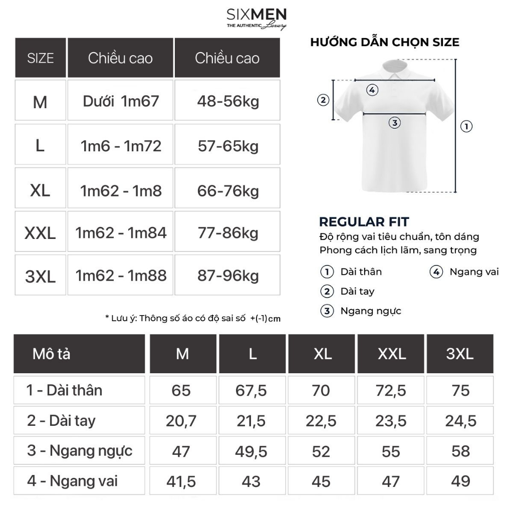 Áo Polo nam cao cấp Thêu  SIXMEN Mã Đáo Thành Công - polo vải cá sấu cotton CVC Feelmax premium