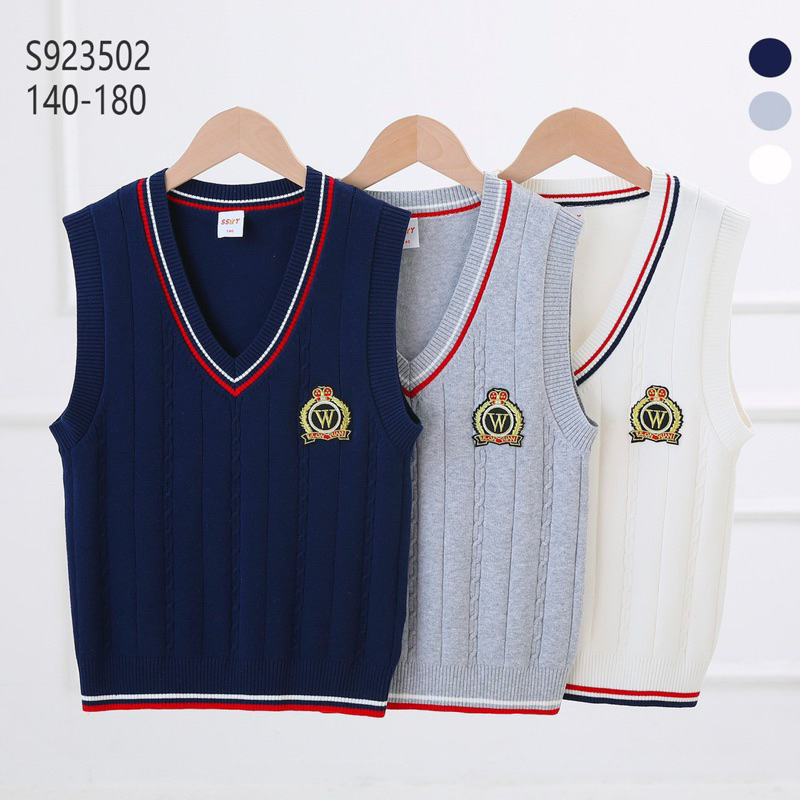 Áo gile len qc bé trai đại 140-180