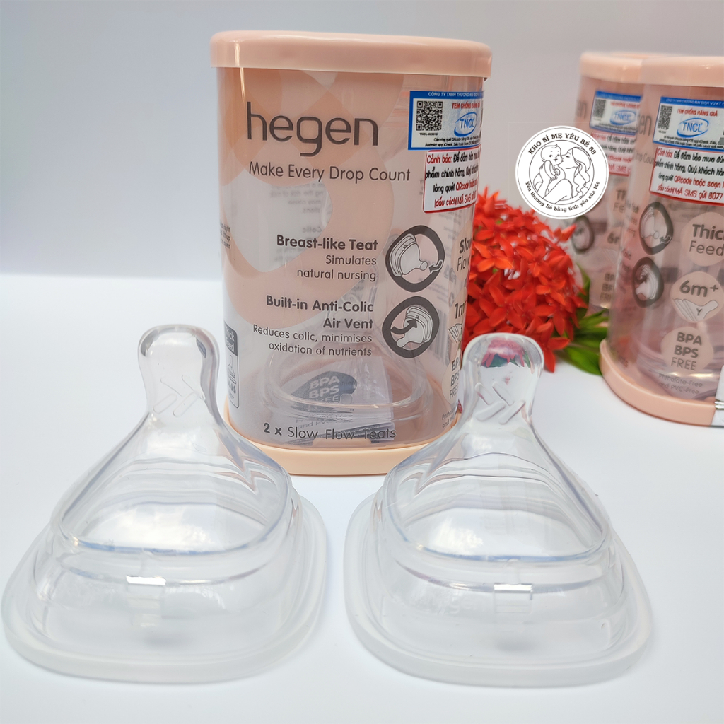 Núm ti bình sữa Hê gen siêu mềm đủ size