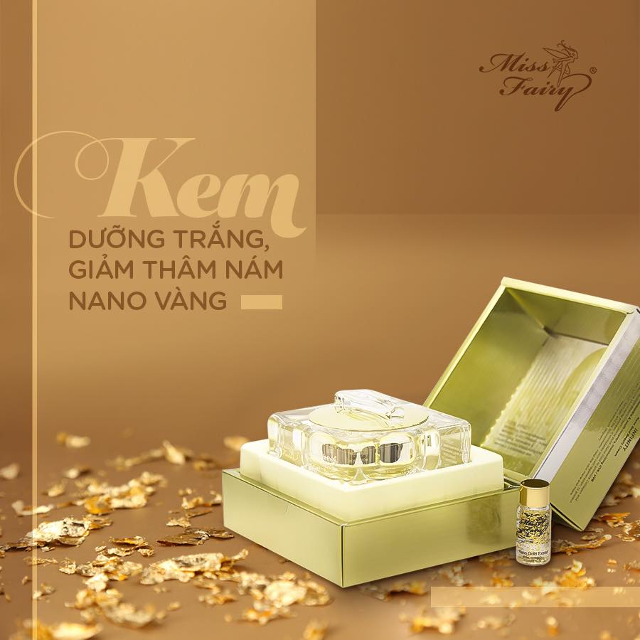 Kem MISS FAIRY Tinh Chất NANO GOLD 30g - Giảm Thâm Nám - Đồi Mồi - Trắng Da - Cải Thiện Da Tối Màu - Cháy Nắng