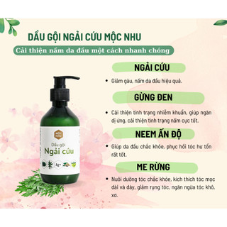 Dầu Gội Thảo Dược Ngải Cứu Mộc Nhu 300ml Giảm Gàu Ngứa Giảm Nấm Da Đầu Tóc Dầu Bị Bết Dính
