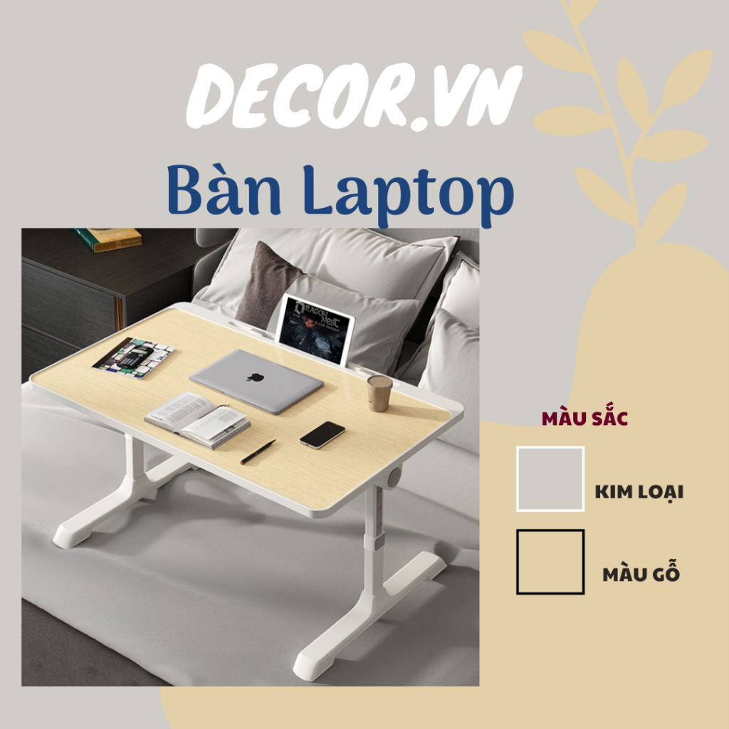Bàn học làm việc gấp gọn, bàn kê laptop gấp ngồi học làm trên giường thiết kế hiện đại, kê laptop đa năng