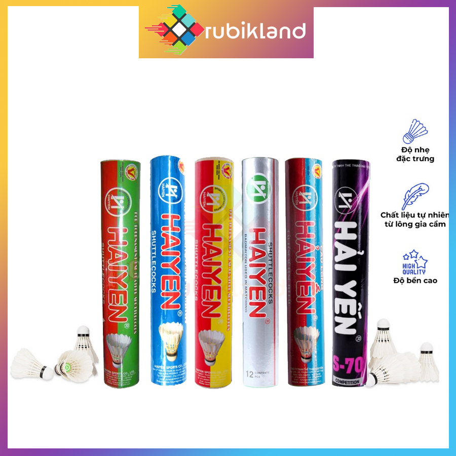 [Hải Yến] Ống Cầu Lông Hải Yến Chính Hãng Chất Lượng Cao 6 12 Trái Cầu Lông Dùng Tập Luyện Thi Đấu Phụ Kiện Thể Thao
