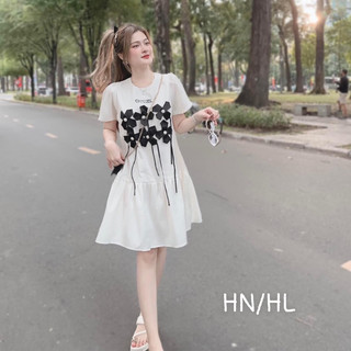 Váy suông hoa hàng thiết kế đẹp