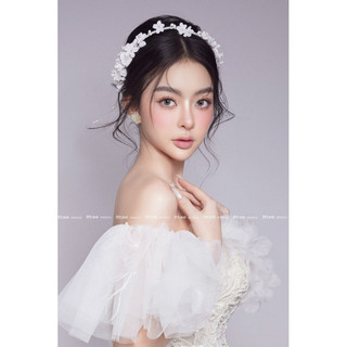 🌈🌈 Phụ kiện cưới cô dâu mẫu mới - Băng đô hoa đất cực xinh - Phụ kiện cưới Bích Dung