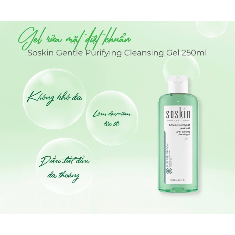 Sữa rửa mặt Soskin Gentle Purifying Cleansing Gel 250ml