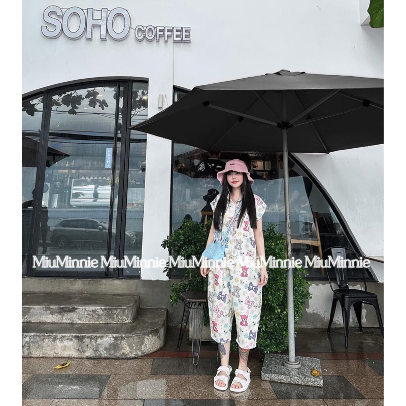 Jum hoạt hình Thái Lan   Jumpsuit Đồ Bay Dáng Rộng Màu Sắc Thời Trang Mùa Hè Cá Tính Thái Lan