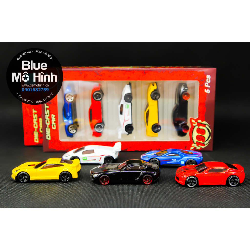 Set 5 xe mô hình bằng kim loại 1:64