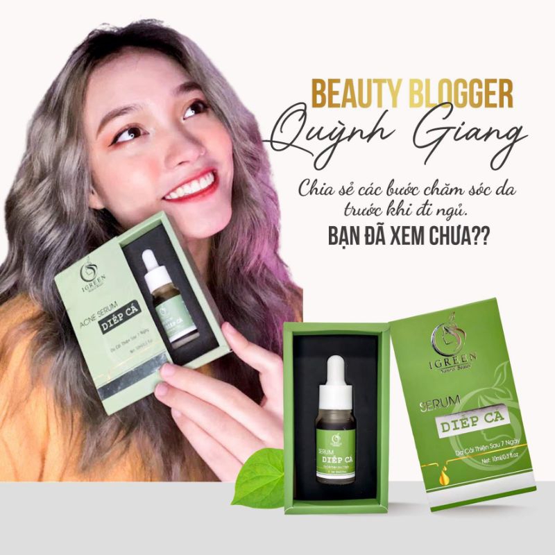 Serum Acne Igreen Diếp Cá chính hãng đánh bay tất cả các loại mụn