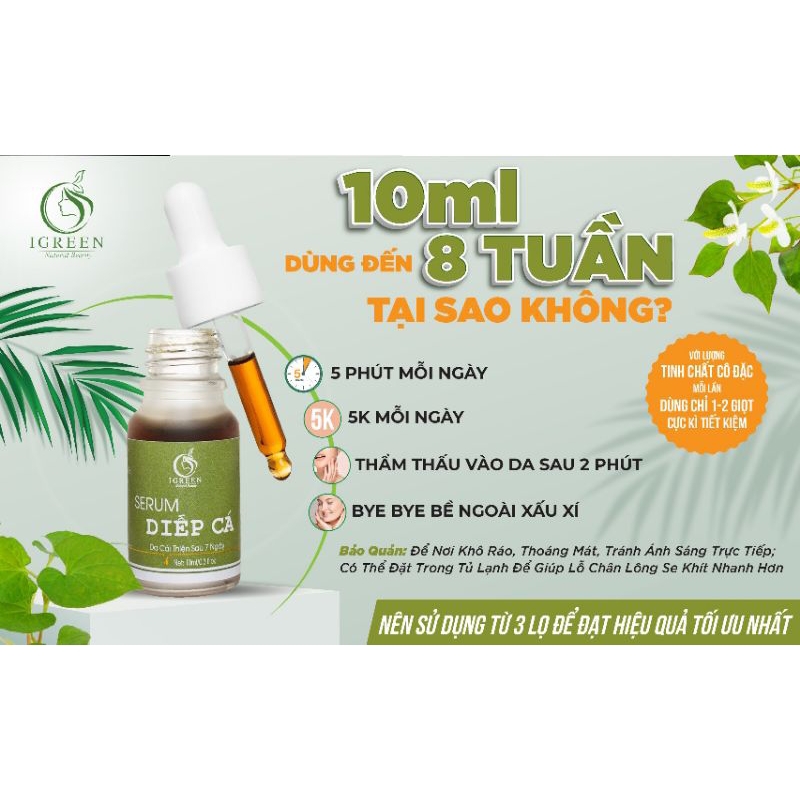 Serum Acne Igreen Diếp Cá chính hãng đánh bay tất cả các loại mụn