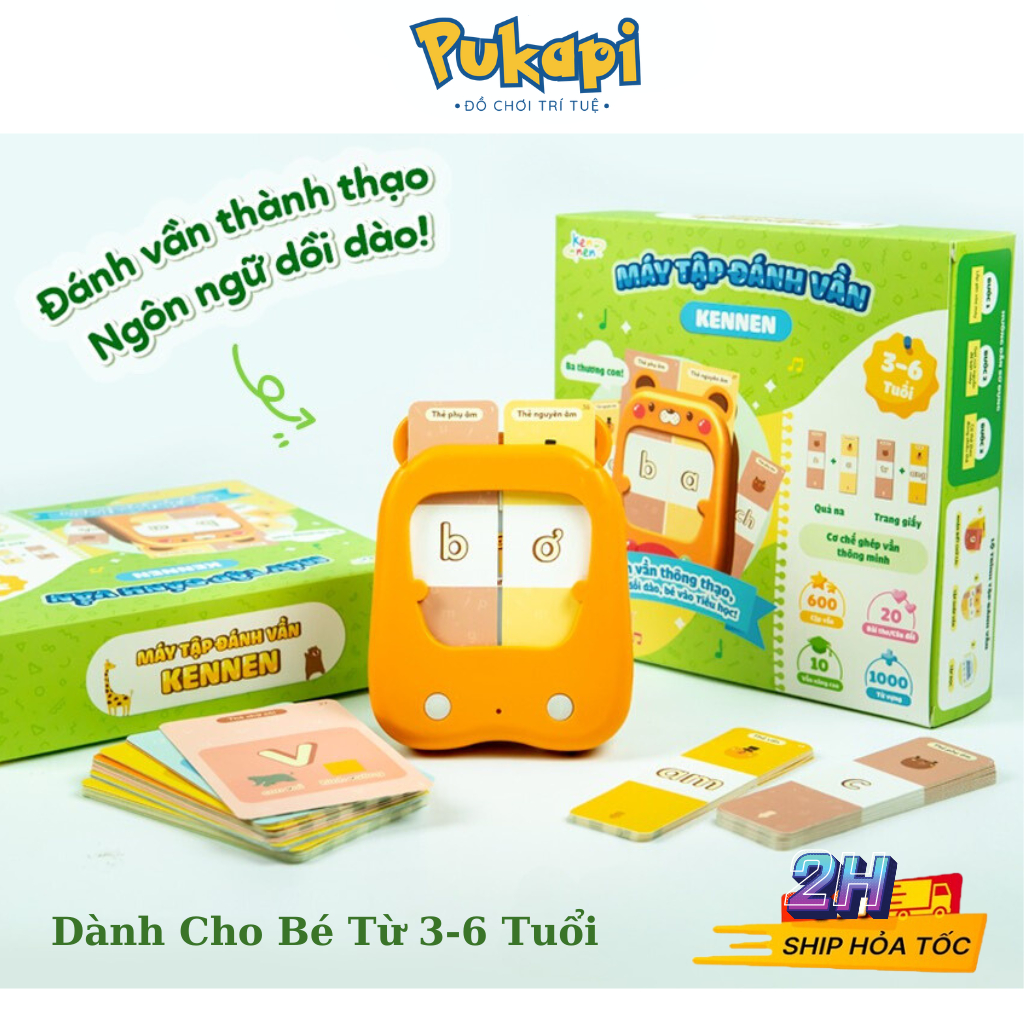 Máy Tập Đánh Vần, Học Đánh Vần Tiếng Việt Bằng Thẻ Flashcard Cho Bé Bảo Hành 3 Tháng PUKAPI