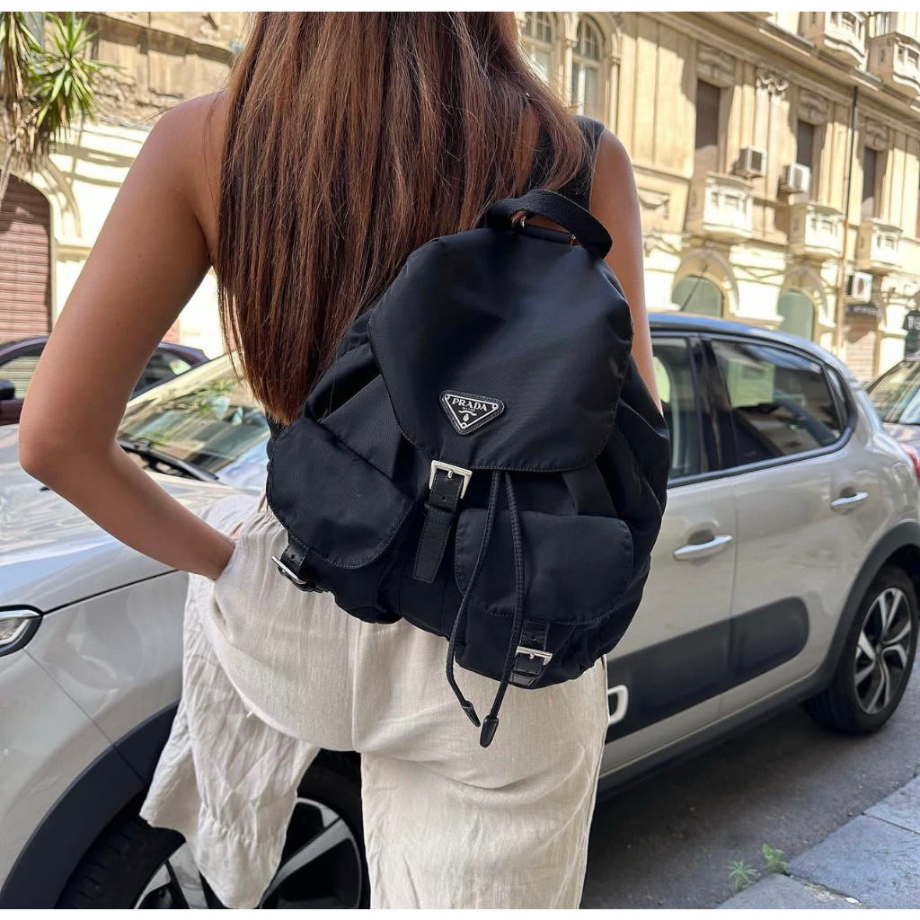 Balo Prada - Size 20x22cm - Chất liệu vải dù siêu sạch & bền - Hàng cực đẹp - Hàng fullbox nam châm nguyên seal