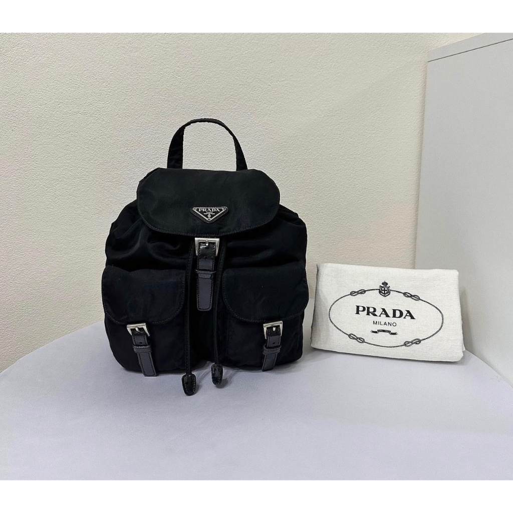 Balo Prada - Size 20x22cm - Chất liệu vải dù siêu sạch & bền - Hàng cực đẹp - Hàng fullbox nam châm nguyên seal