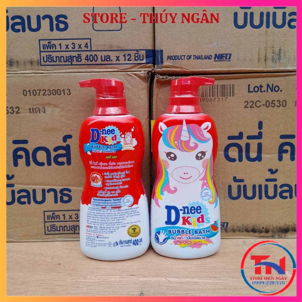 Sữa Tắm Gội Dnee Kids Thú Chai 400ml, Nhập Khẩu Thái Lan, Tắm Gội Toàn Thân Cho Bé