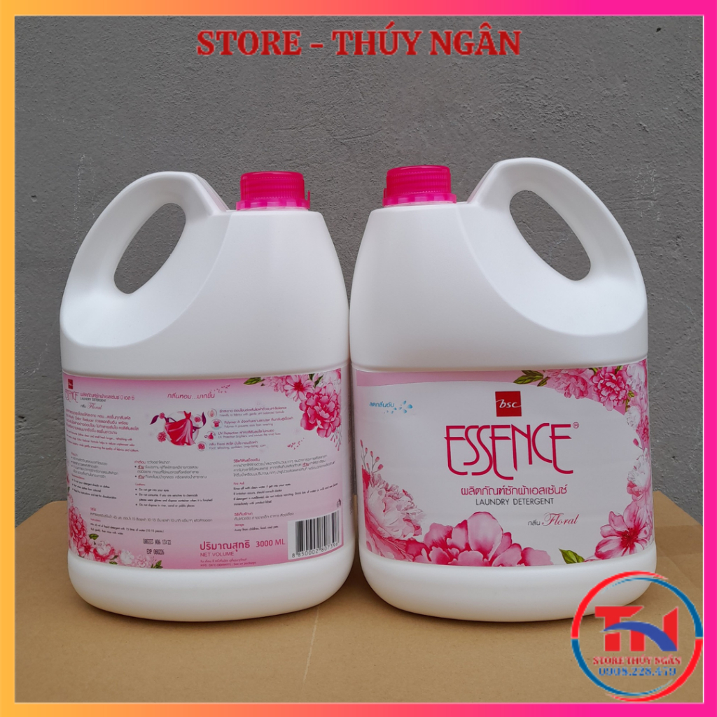 Nước Giặt Essence Can 3000ml, Siêu Sạch, Siêu Thơm, Đậm Đặc, Hàng Nội Địa Chính Hãng Nhập Khẩu