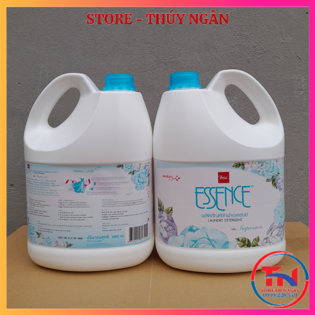 Nước Giặt Essence Can 3000ml, Siêu Sạch, Siêu Thơm, Đậm Đặc, Hàng Nội Địa Chính Hãng Nhập Khẩu