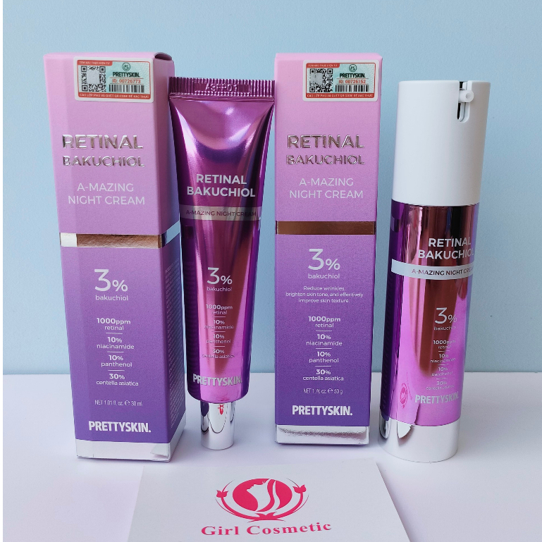 Kem dưỡng Prettyskin Retinal Bakuchiol A-Mazing Night Cream