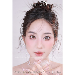 Kính áp tròng LUNA EYES 314 Brown Lens cận Jolly giãn vừa