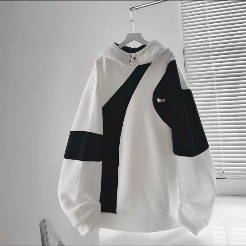 Áo Khoác Hoodie DESSUU Nỉ Bông Dày Dặn Nút Bấm 3 Màu Thời Trang Super Fashion P