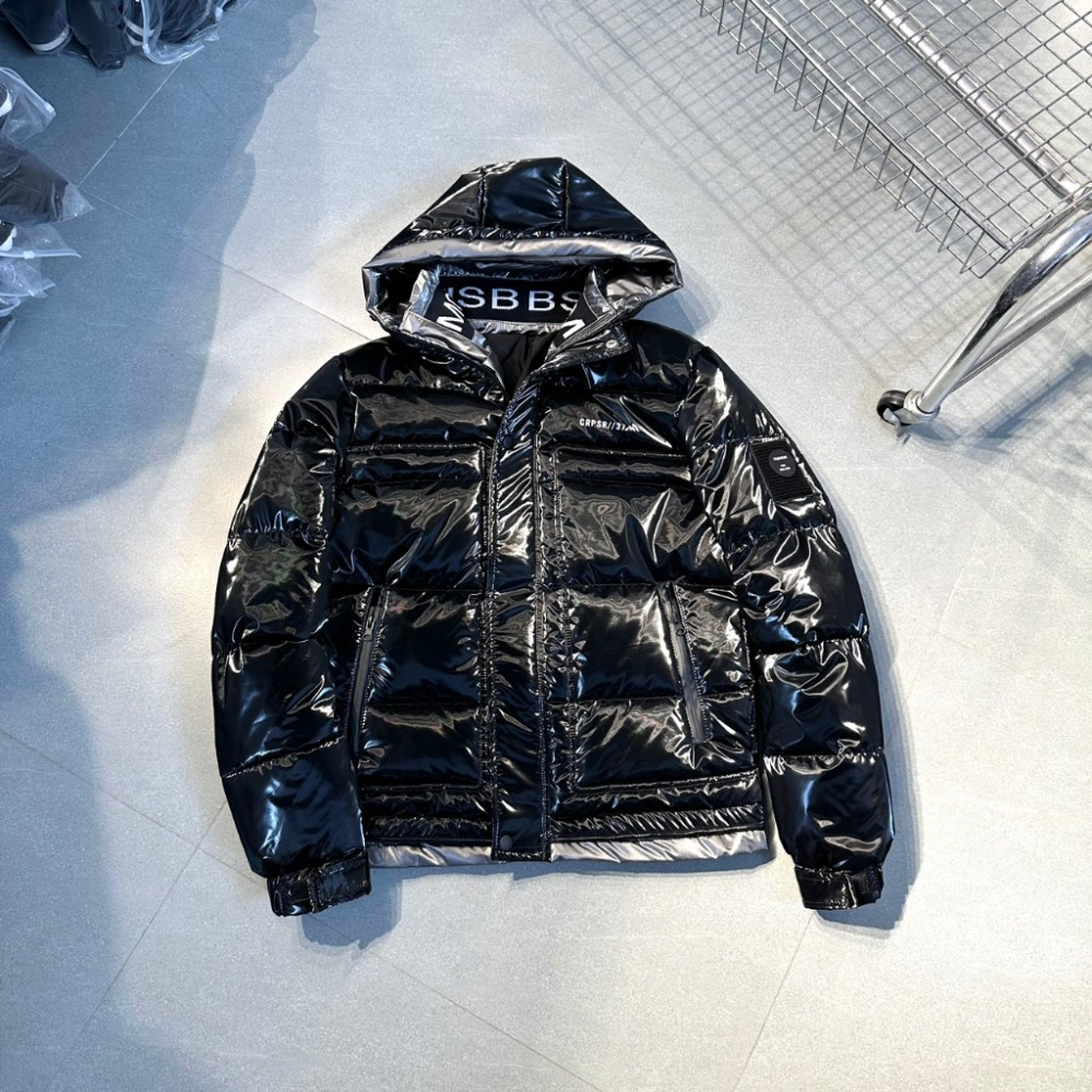 Áo Phao Nam Bóng Loáng,Áo Khoác Dáng Xuông Mũ Liền 2 Màu LogoTay Team Mác Đầy Đủ