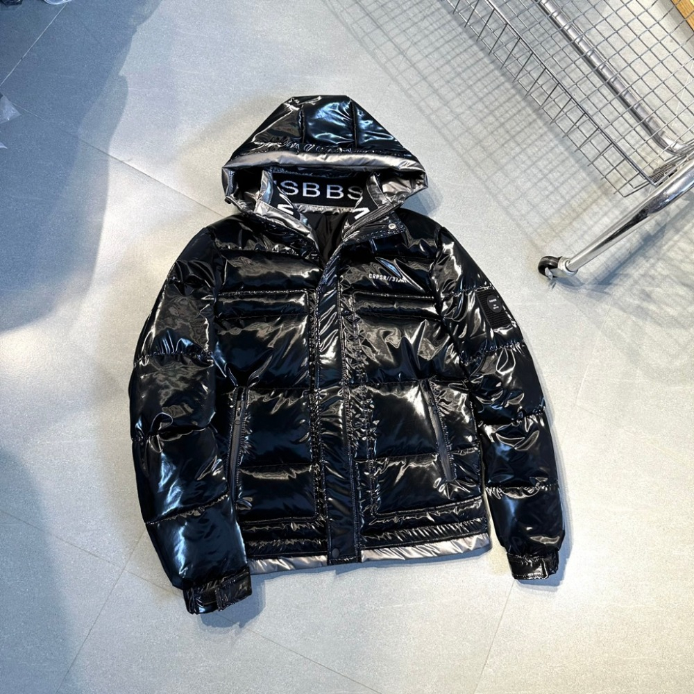 Áo Phao Nam Bóng Loáng,Áo Khoác Dáng Xuông Mũ Liền 2 Màu LogoTay Team Mác Đầy Đủ