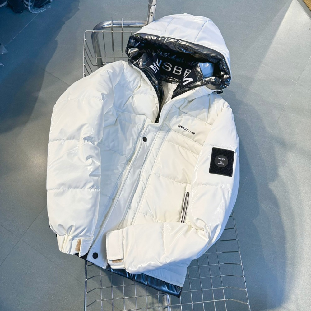 Áo Phao Nam Bóng Loáng,Áo Khoác Dáng Xuông Mũ Liền 2 Màu LogoTay Team Mác Đầy Đủ