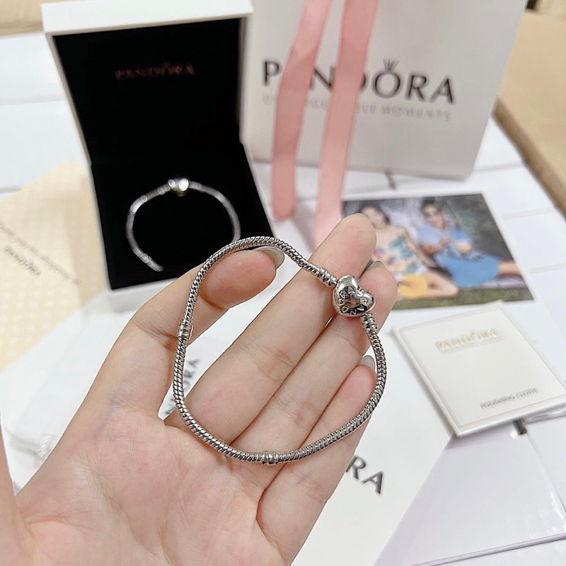 Vòng tay Pan.dora trái tim fullbox túi giấy size 18cm