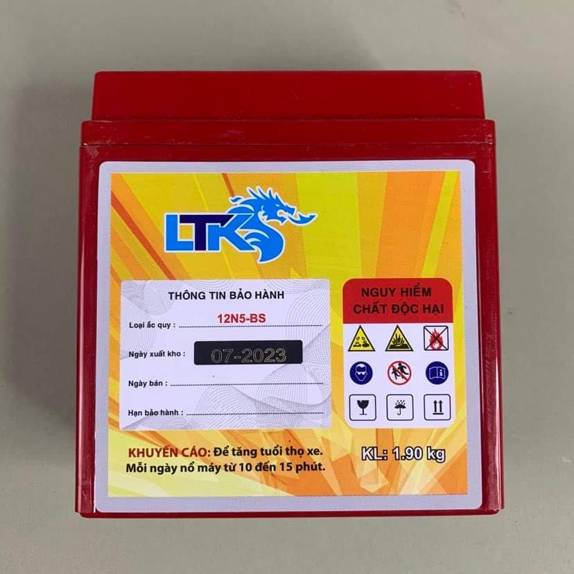 Bình ắc quy xe máy LTK Bảo hành 1 đổi 1 trong vòng 12 tháng