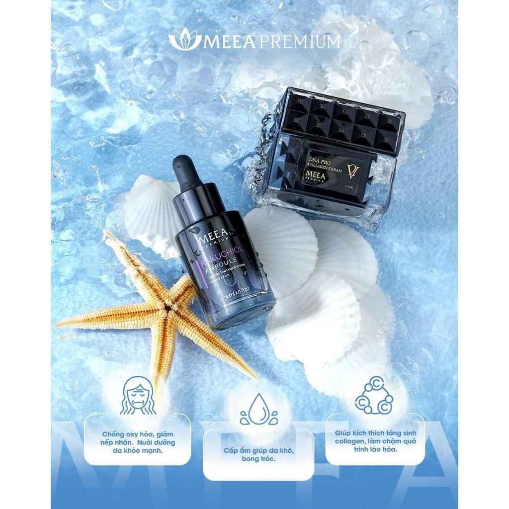 Combo kem face cá hồi V2 Pro + Tinh chất serum BAKUCHIOL AMPOULE MEEA - 30g + 30ml