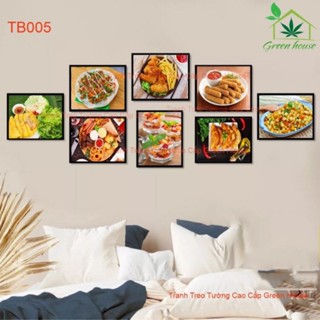 Bộ 8 Tranh Dán Tường Trang Trí  Quán Ăn Vặt, Cafe,Nước Ép , Decor Bếp, Phòng Ăn, Quán Bún Phở,  Mỳ Ý, Pizza, Bún Đậu