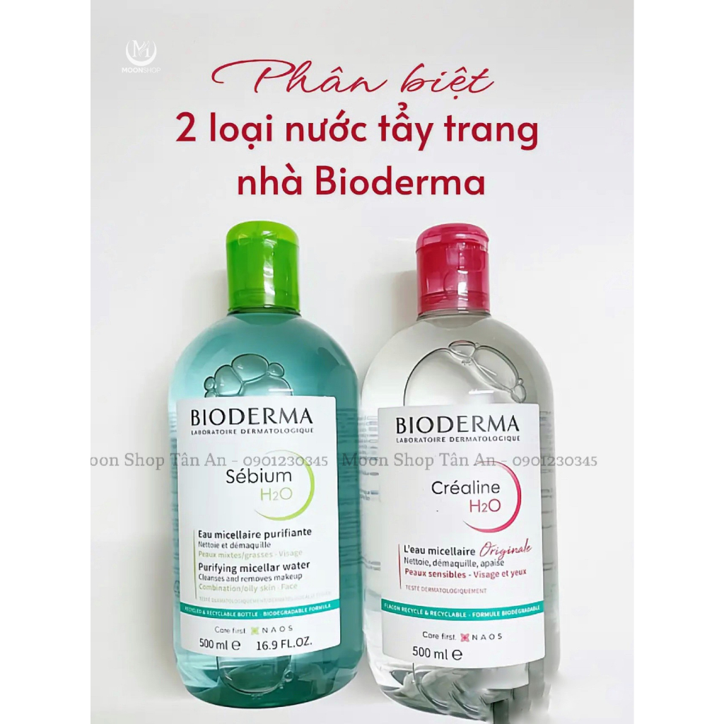 TẨY TRANG BIODERMAAA SEBIUM VÀ CRAELINE XANH / HỒNG