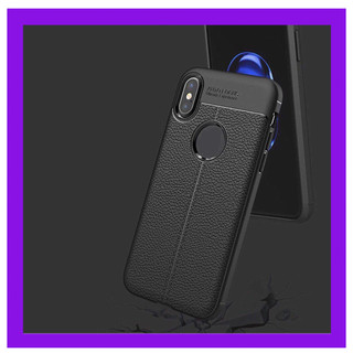 Ốp lưng iPhone Auto Focus giả da chống trầy xước màu đen - Cafe2fone