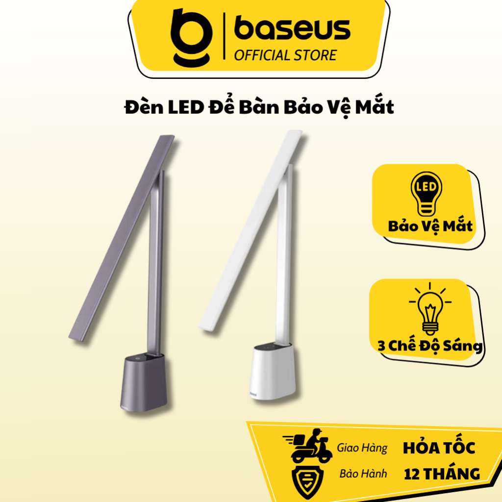 Đèn LED bảo vệ mắt để bàn không dây Baseus Smart Eye 3 chế độ sáng dùng cho học tập làm việc đọc sách, nail mi phun xăm