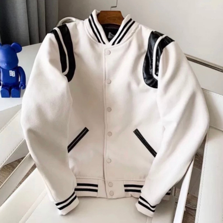 Áo Khoác Nam Nữ Bomber Teddy Chất Dạ Phối Cầu Vai Da Cao Cấp, Áo Khoác Jacket Varsity Chất Nỉ 2 Lớp Cực Hot Trend 2023