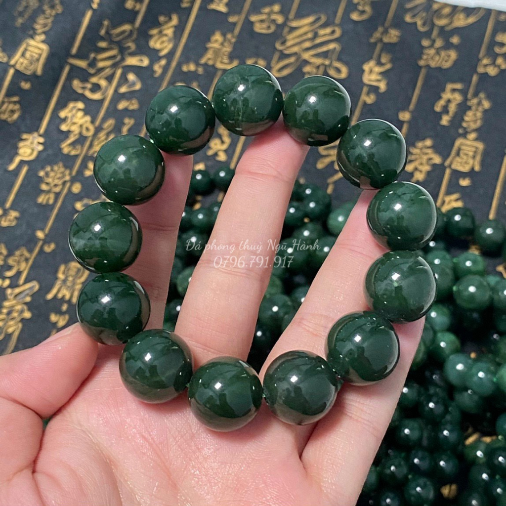 Vòng tay ngọc bich siêu vip đẹp hàng chuẩn y như hình - kiểm định 5A