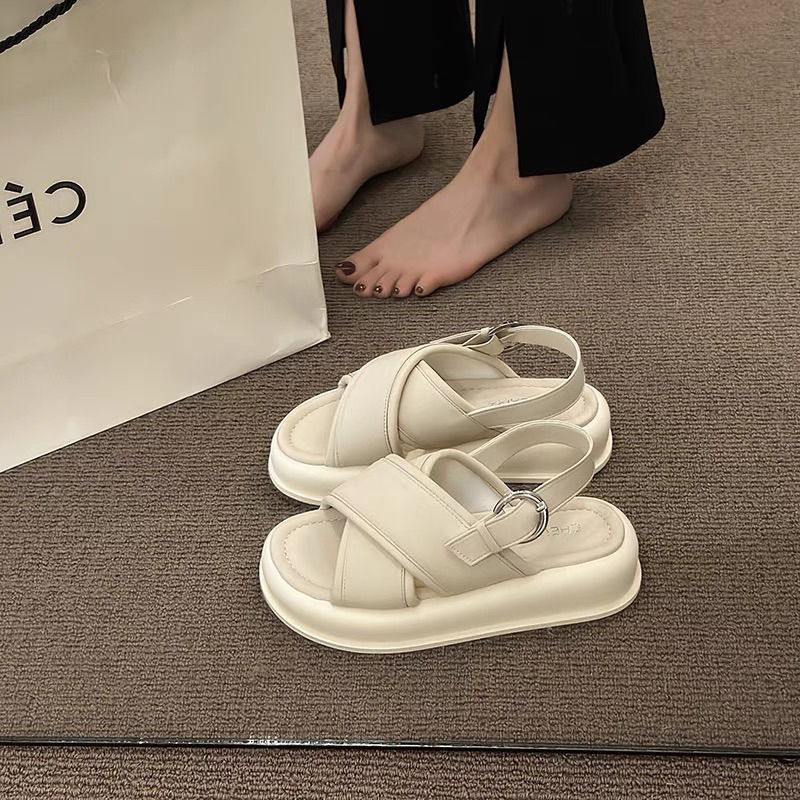 SANDAL QUAI CHÉO MÃ MỚI CHẤT DA MỀM SIÊU ÊM