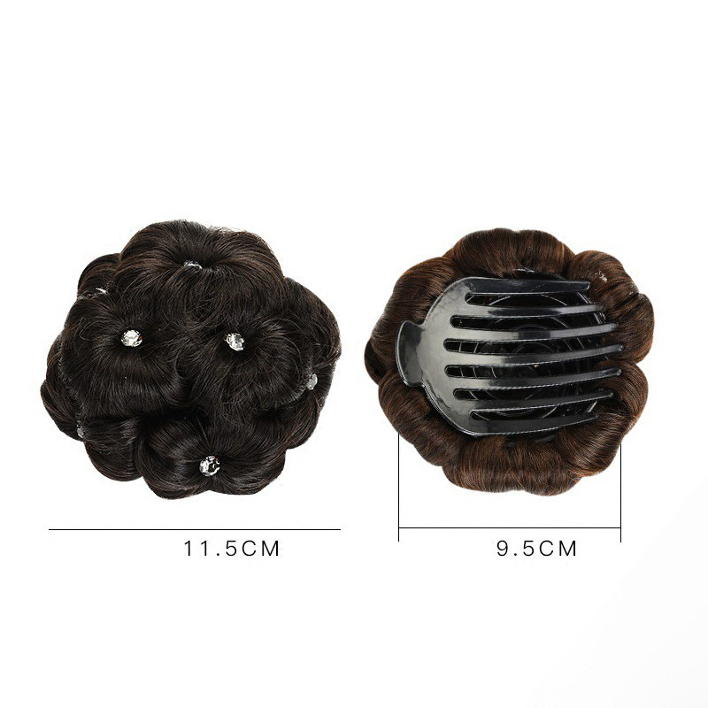 Búi tóc giả trung niên sang trọng phong cách hàn quốc, búi hoa không đính đá búi hoa đính đá