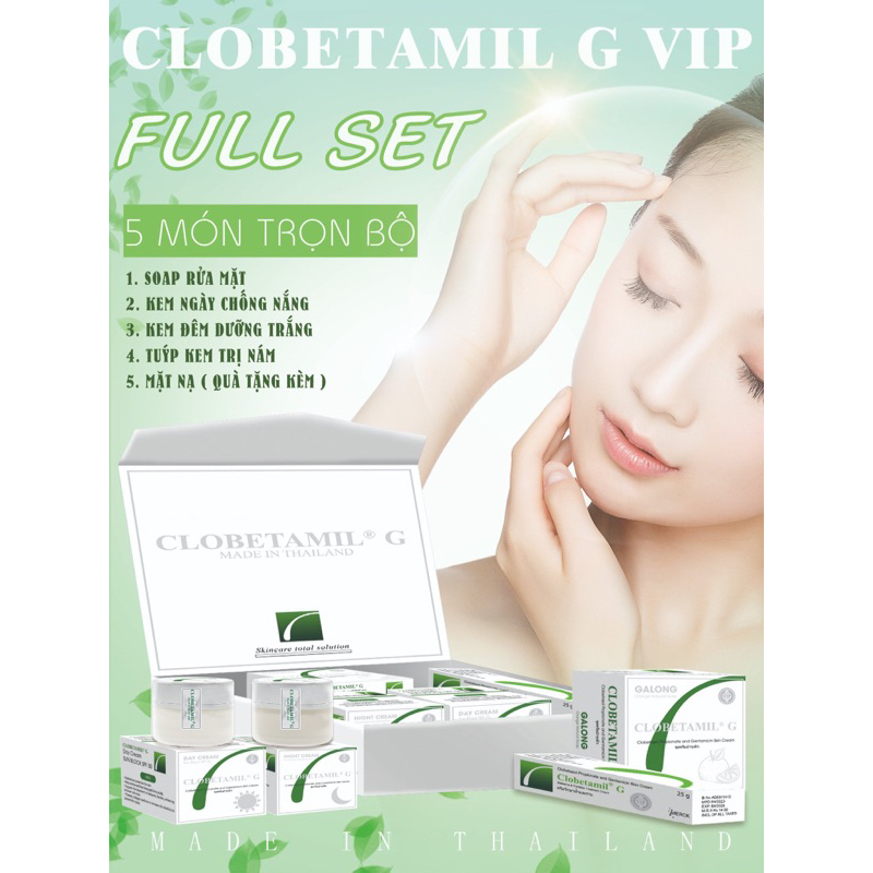 MẪU VIP MỚI | SET NÁM VIP CLOBETAMIL G THÁI LAN | x2 tinh chất nhân sâm, ngọc trai