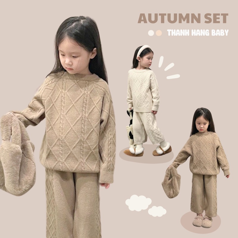 Set len cho bé gái , bộ quần áo mùa đông cho bé gái thanh hằng baby 11kg đến 31kg