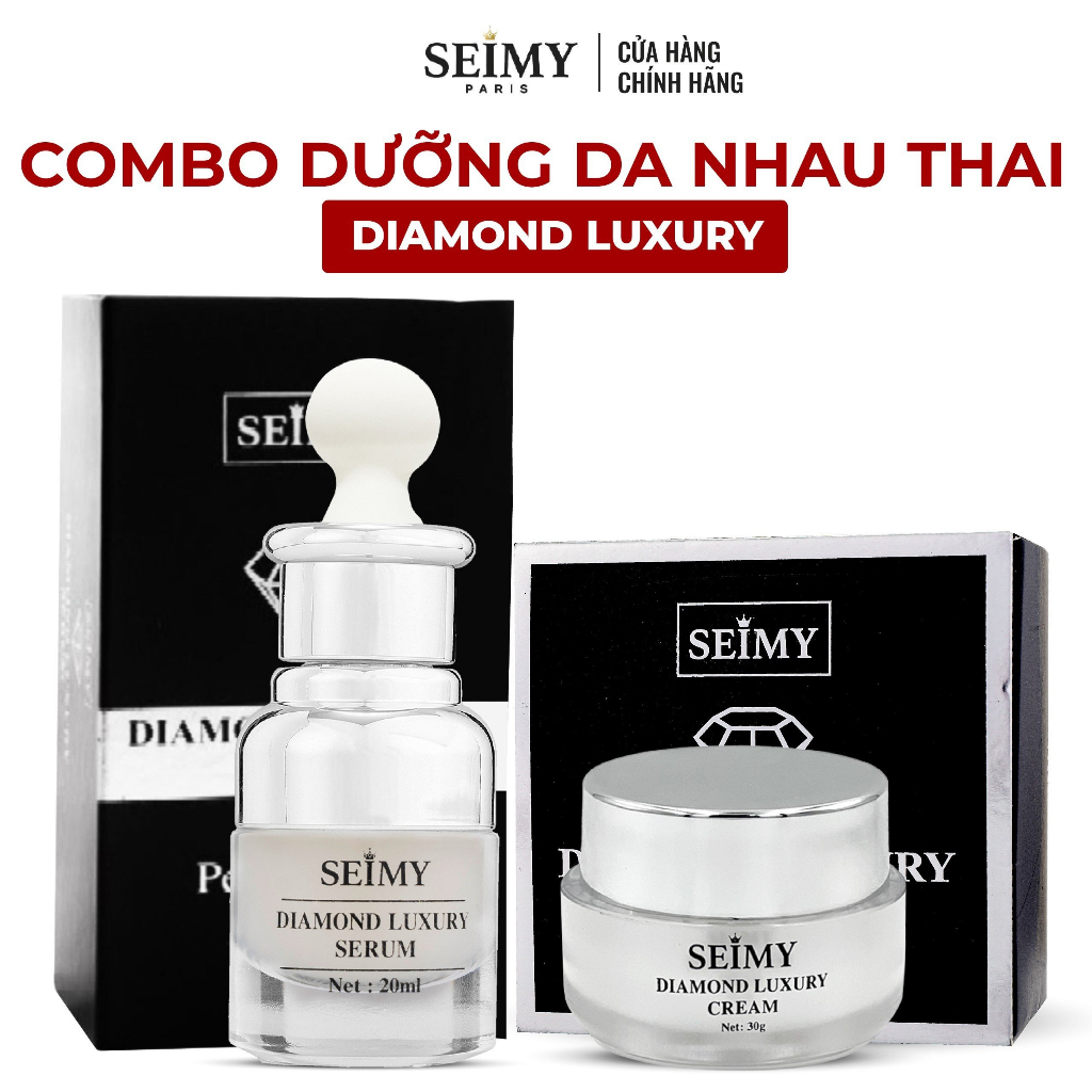 Combo Dưỡng Da Nhau Thai Seimy - Diamond Luxury Cream - Diamond Luxury Serum